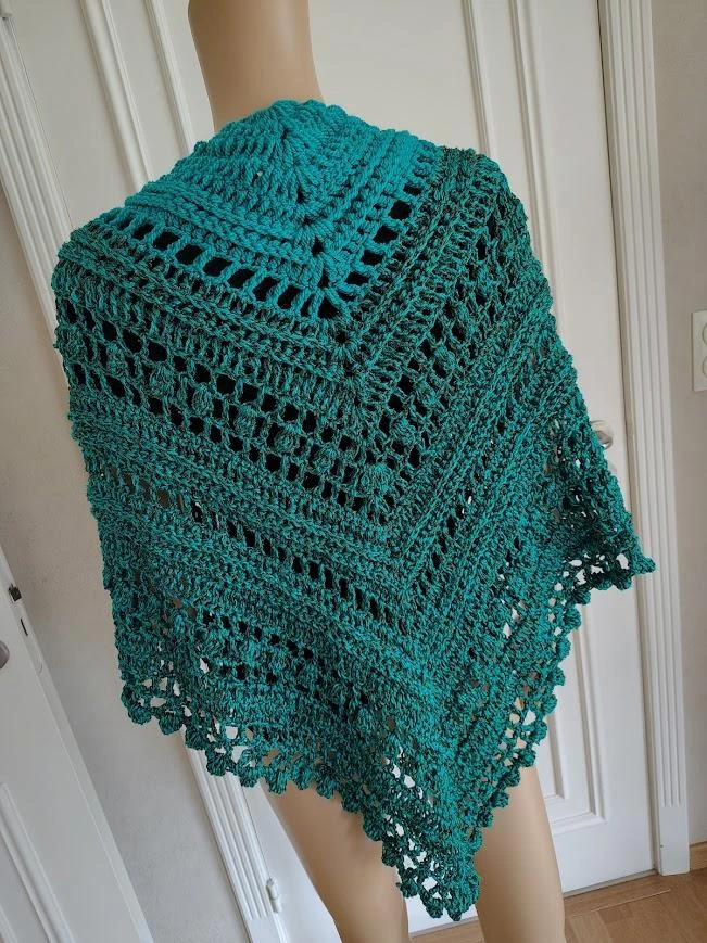 Donker gras groene punt sjaal met glitters – photo 3